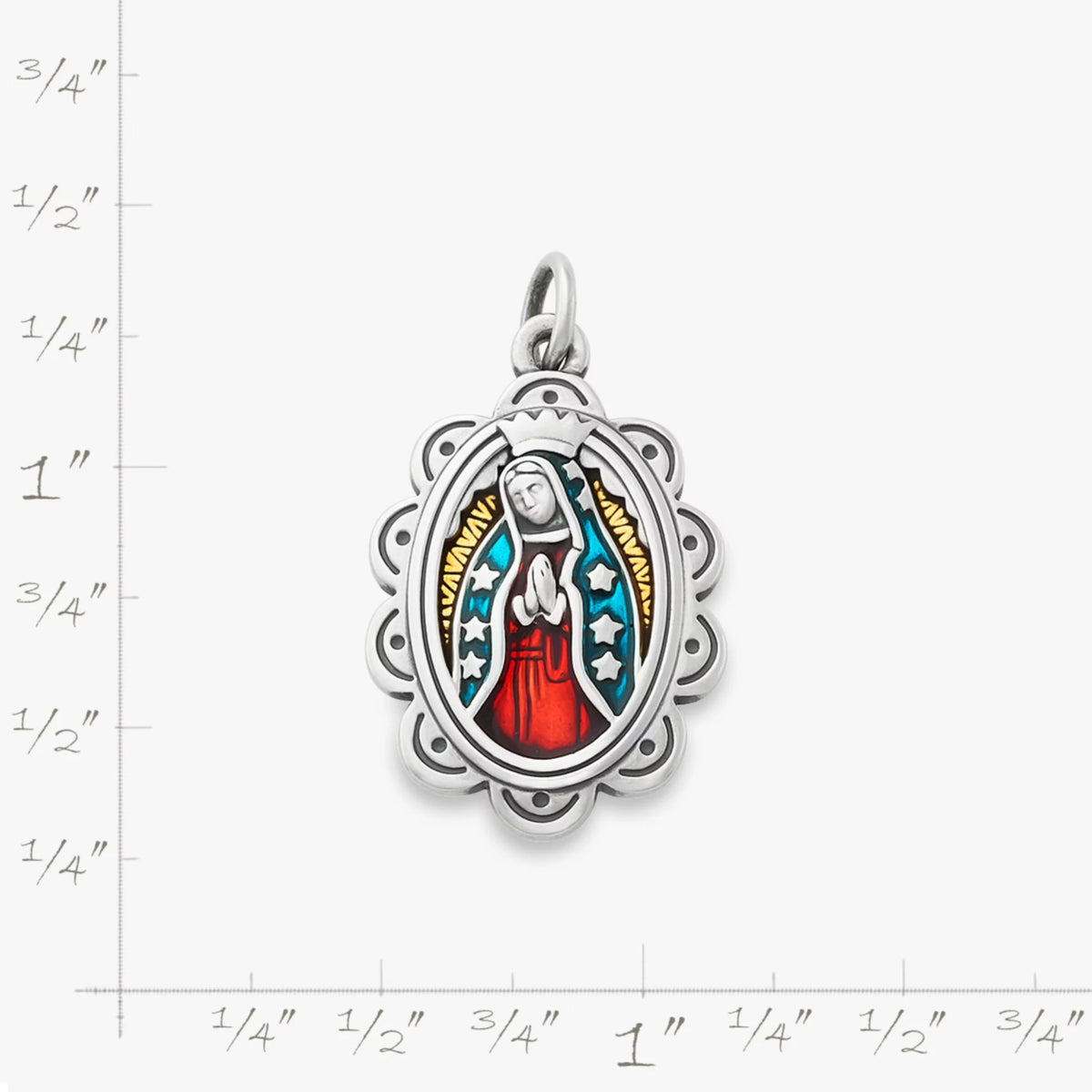 Sterling silver Enamel Virgin of Guadalupe Charm