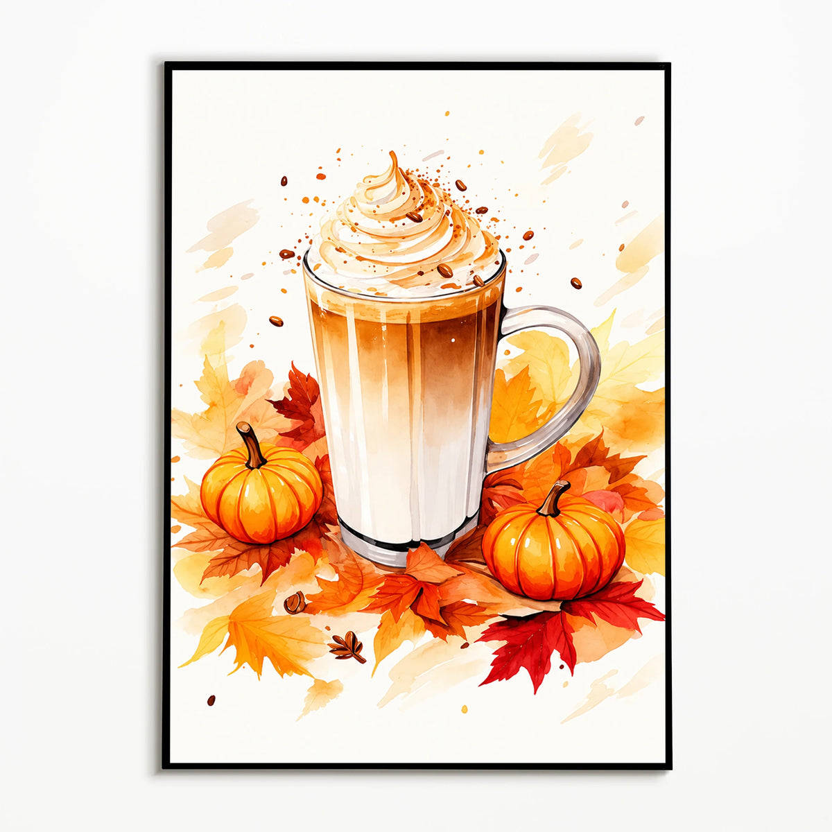 1PC Autumn Pumpkin Spice Latte Poster