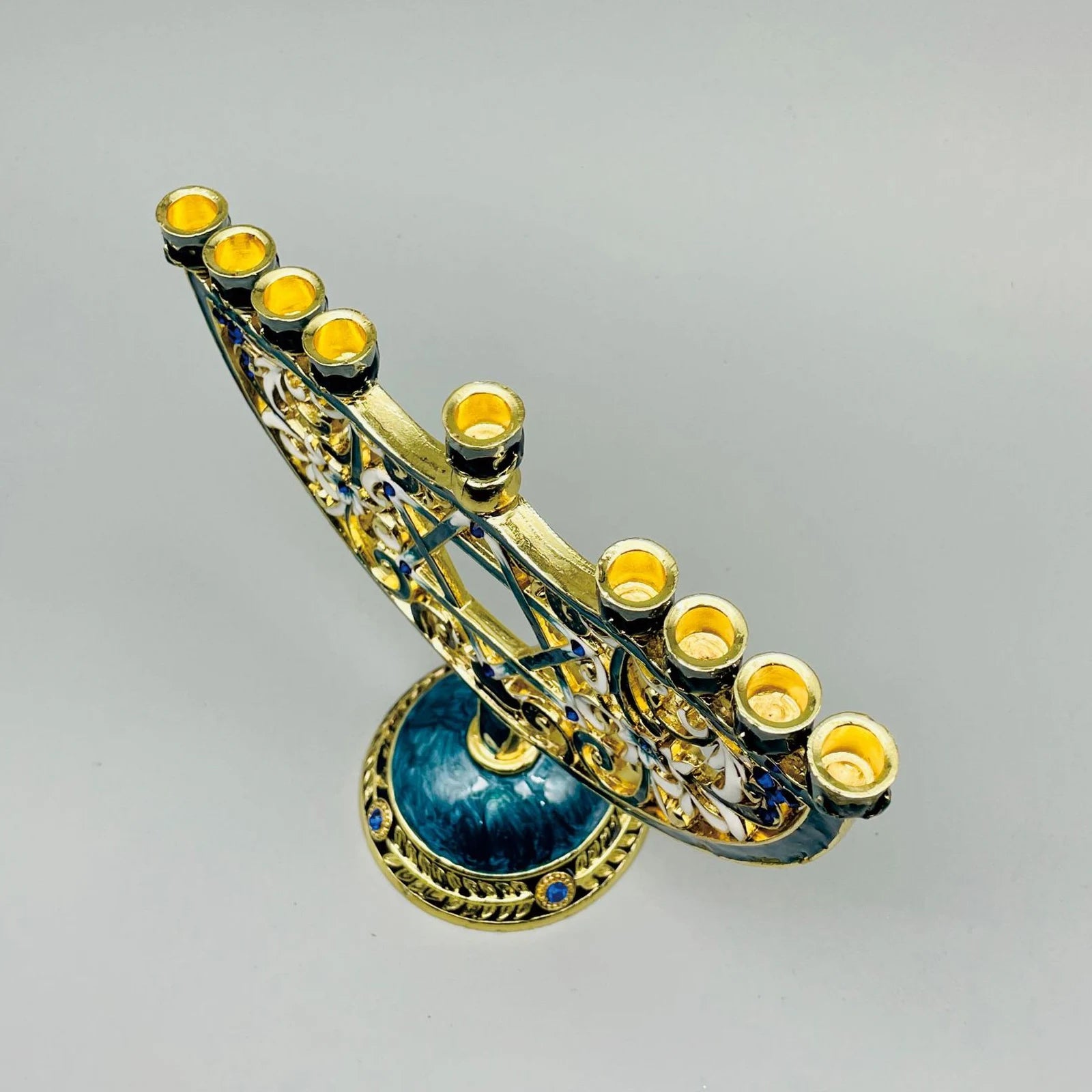 Hand Painted Candle Holder for Hanukkah