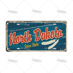 USA License Plate Landmark Metal