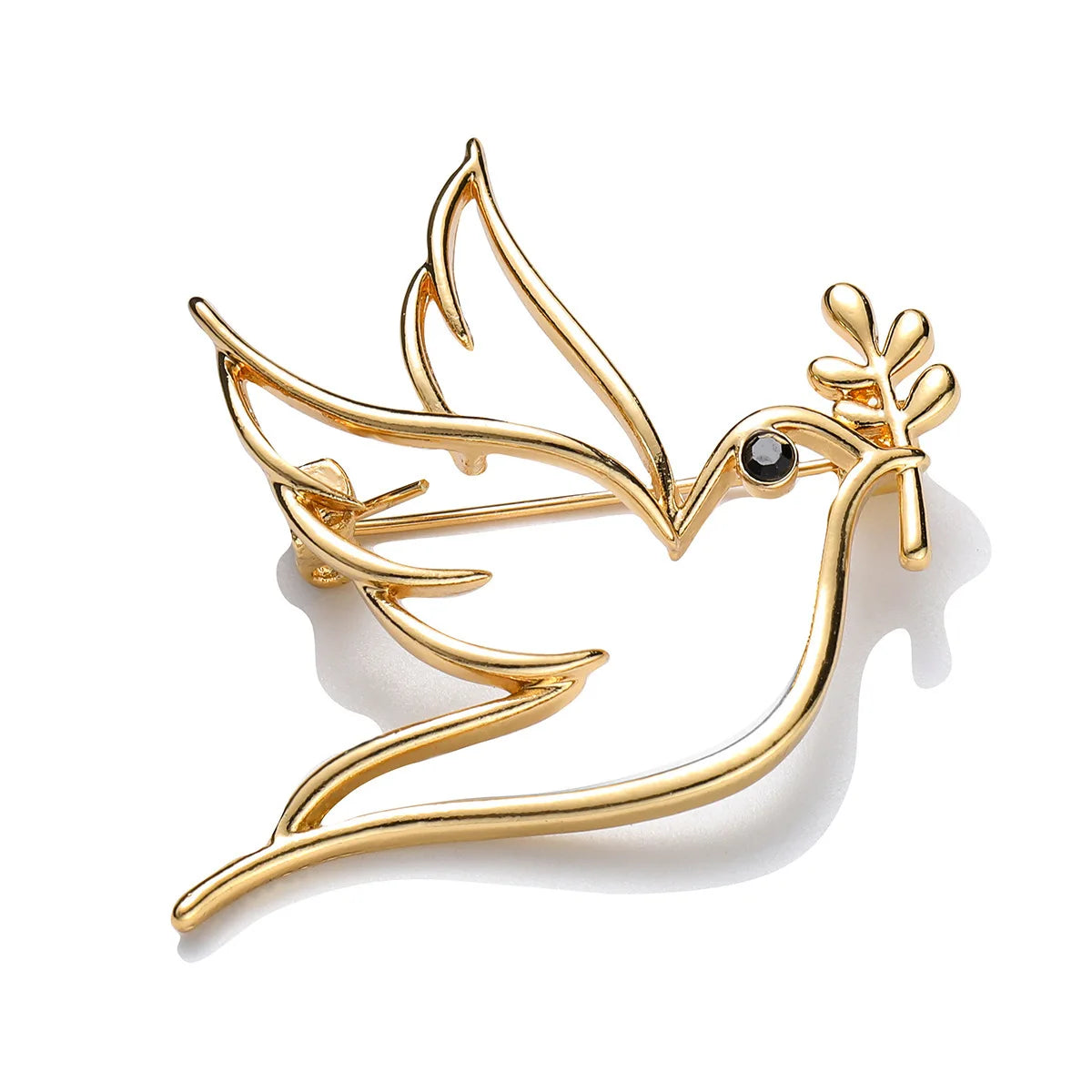 Simple Hollow Olive Branch Peace Dove