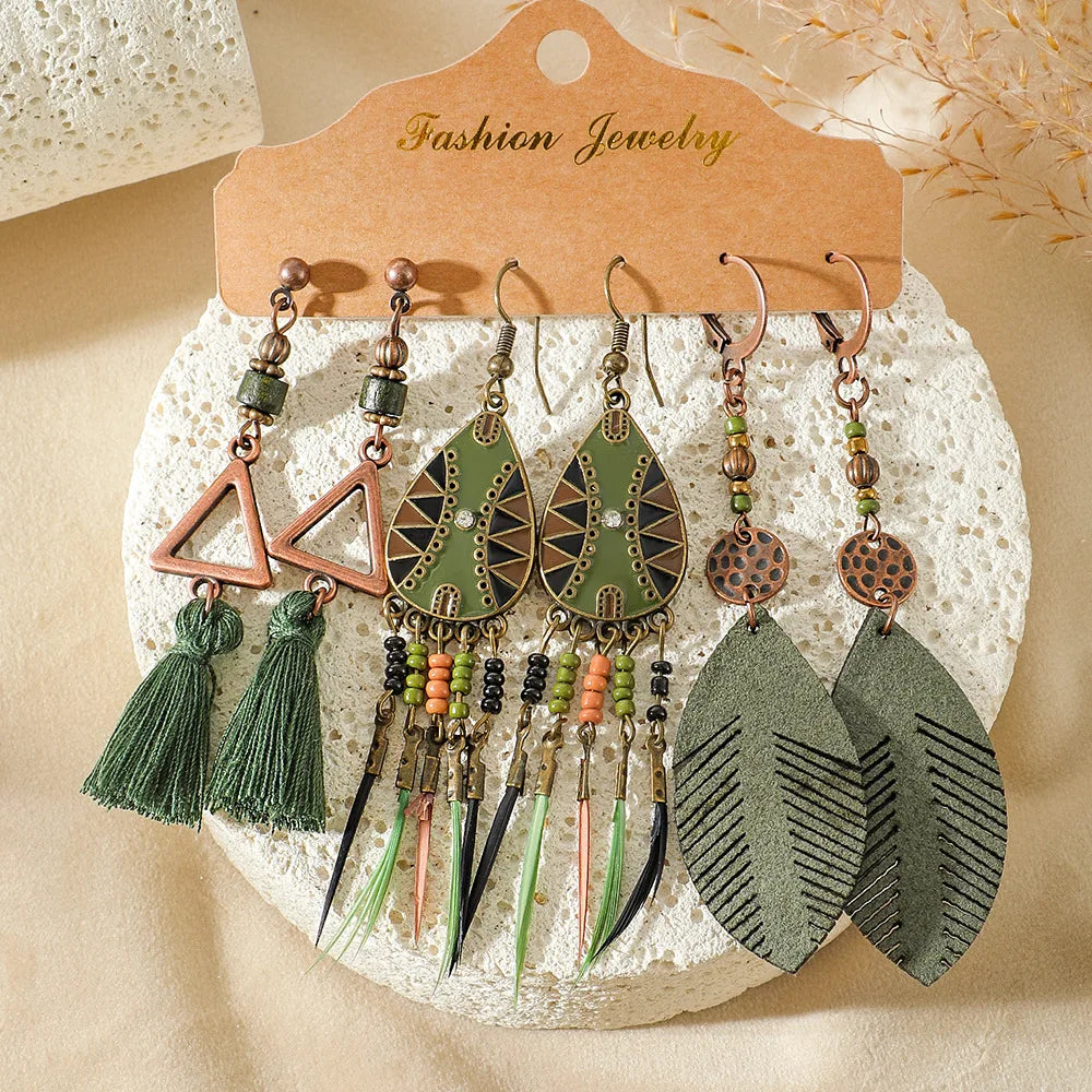 Vintage Ethnic Dangle Hanging Drop Earrings