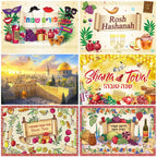 Happy Purim Rosh Hashanah Theme Backdrop Jewish New Year Party