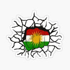 Kurdistan Map National Flag and Emblem Sticker
