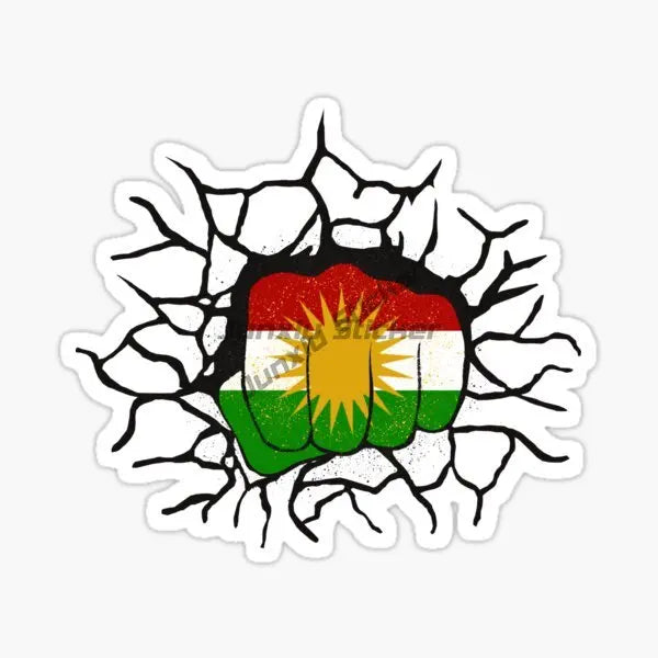 Kurdistan Map National Flag and Emblem Sticker