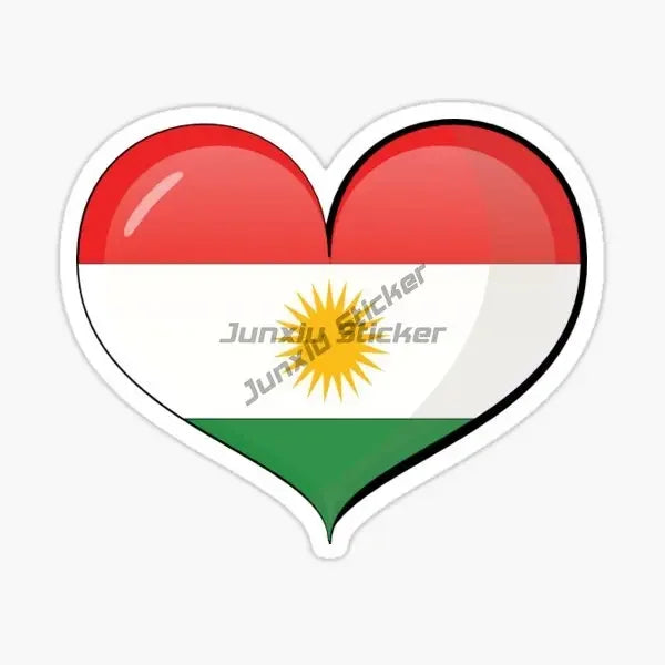 ملصقات شعار خريطة علم كردستان للسيارات والشاحنات والدراجات الهوائية والنارية والخوذات للطرق الوعرة وملحقات الملصقات الجدارية مقاسات قابلة للتخصيص
