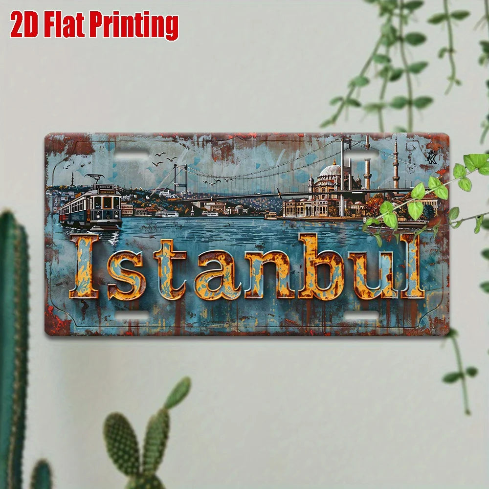Vintage Metal Sign, ISTANBUL