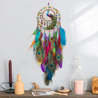 Peacock Colorful Feathers Dream Catcher
