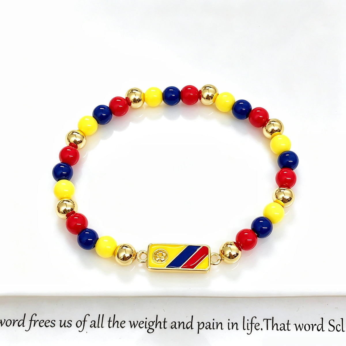 Classic Enamel Art Venezuelan Colombian Flag Bracelet