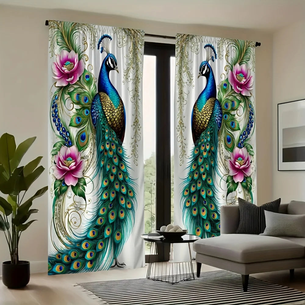Peacock Flower Curtains