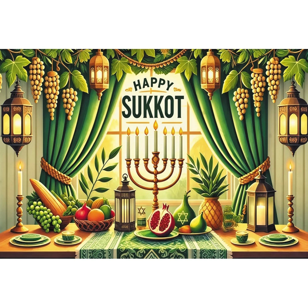 Jewish Collection Festival Rosh Hashanah Hanukkah Party Photo Backdrop