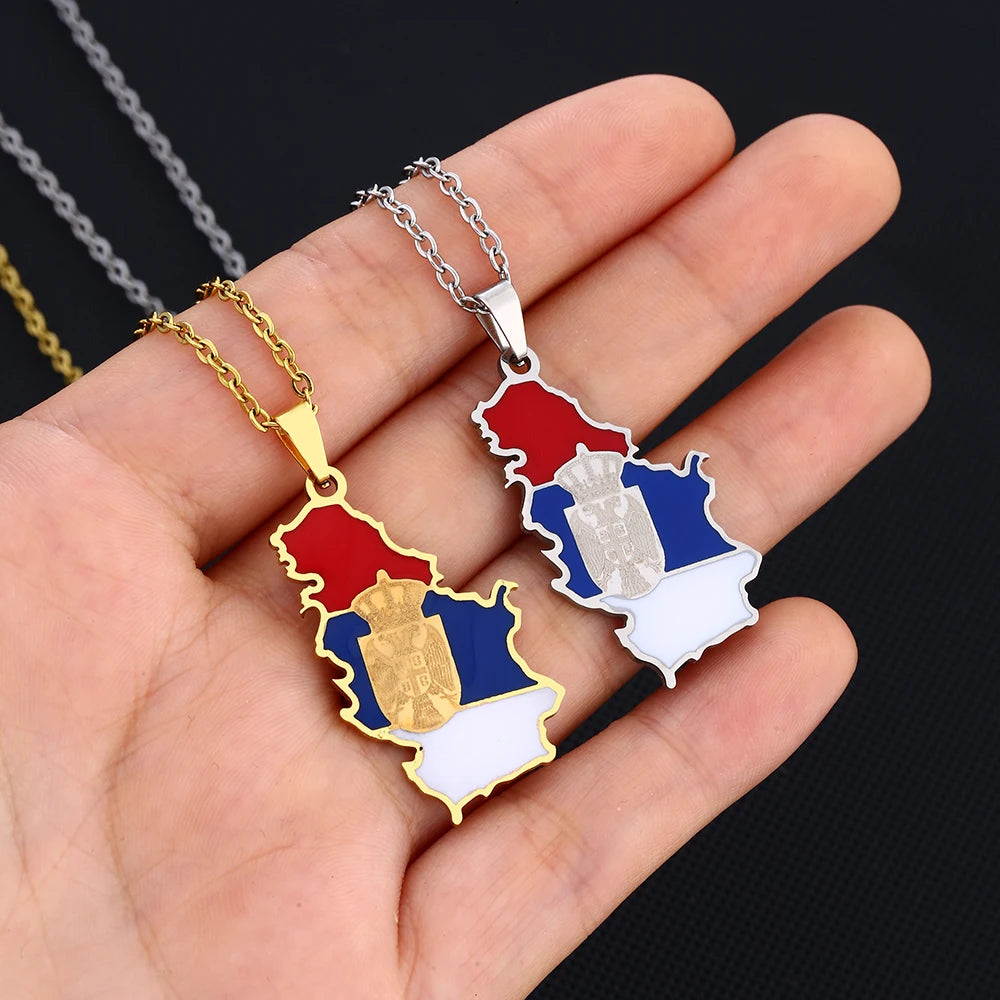 Serbia Map Necklace