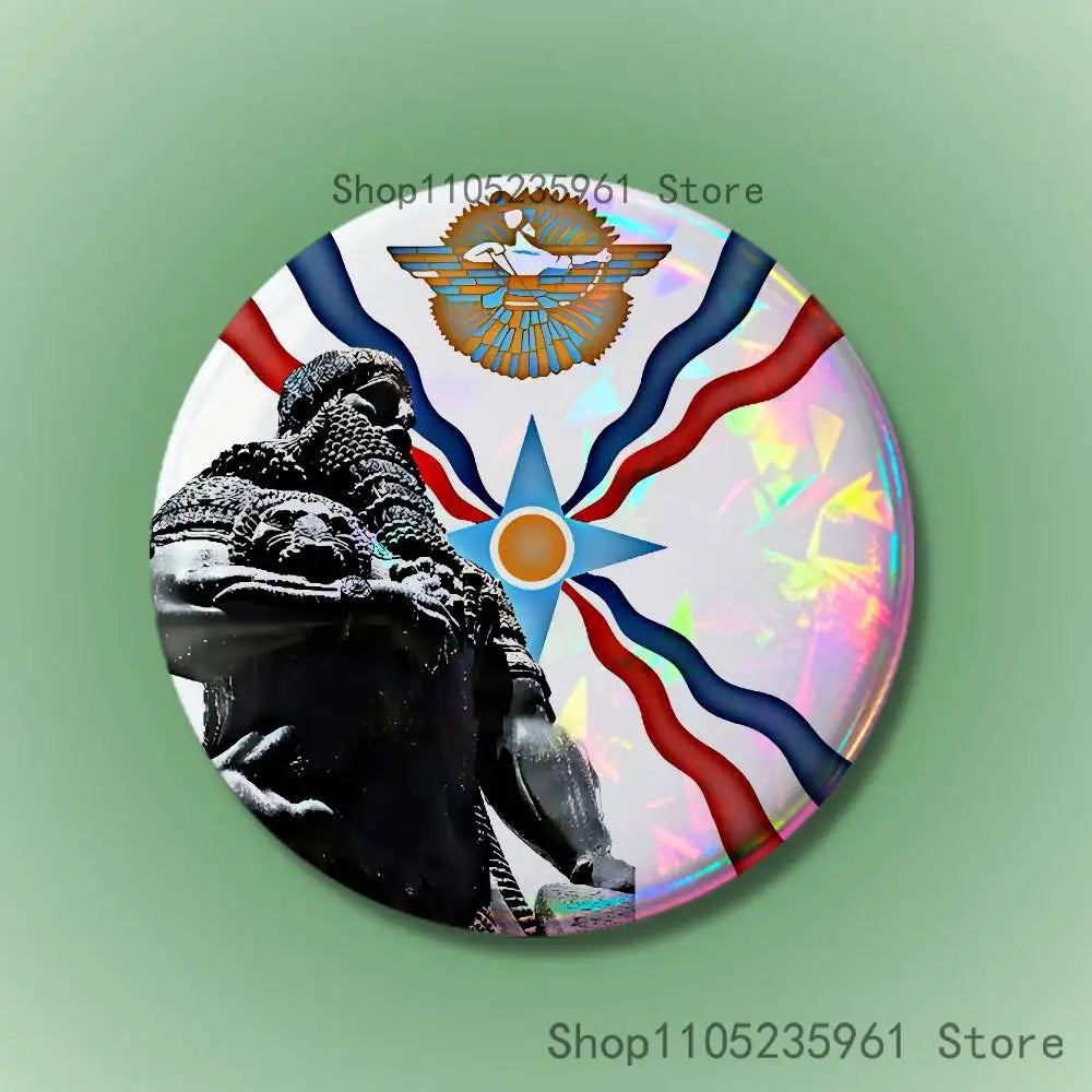 Assyrian Colossal Lamassu Flag Custom Badges