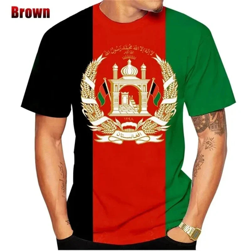 3D Print Afghanistan Flag T-Shirt