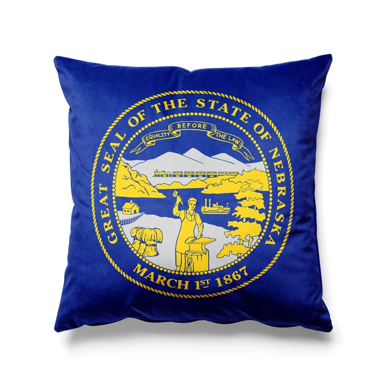 Nebraska Square Throw Pillow