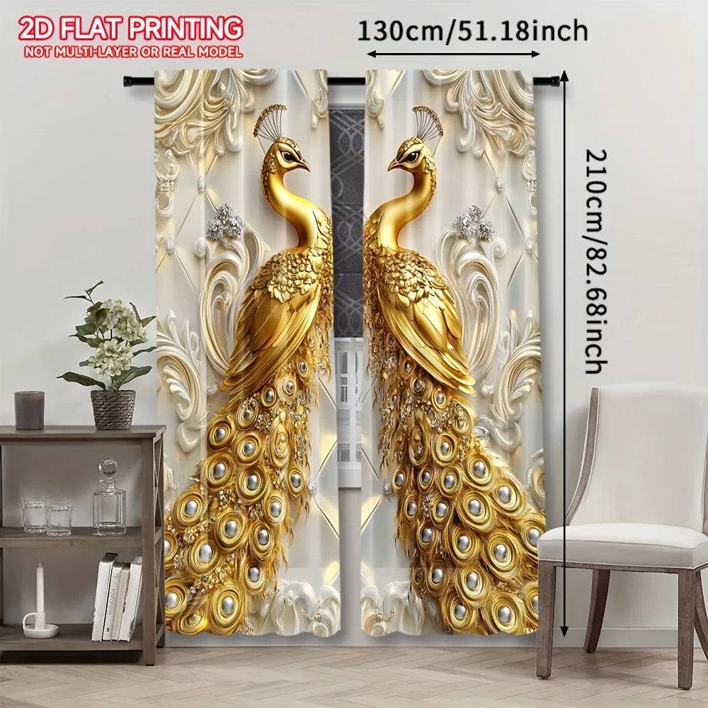 Golden Peacock Curtains