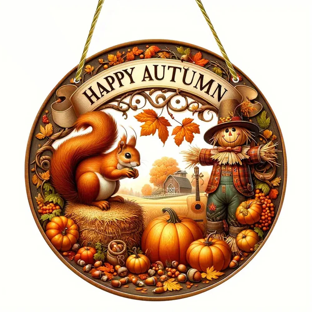 Vibrant Fall Pumpkin Acrylic Window Hanging Sun Catcher