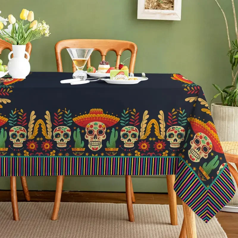 Mexican Dia De Los Muertos Rectangle Tablecloth Party