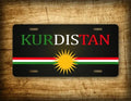 Kurdish Flag License Plate