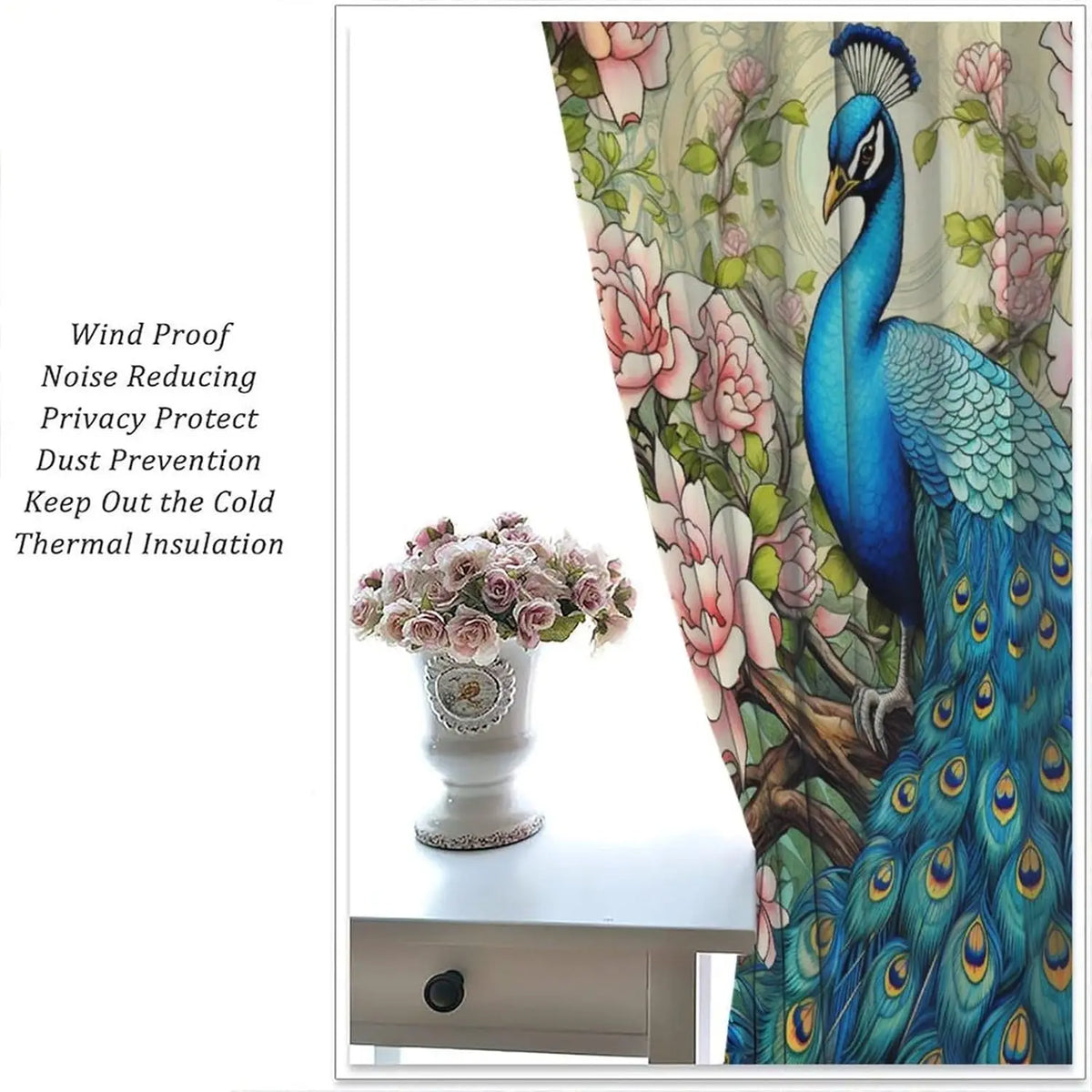 Peacock Curtains Set