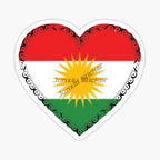 Kurdistan Map National Flag and Emblem Sticker