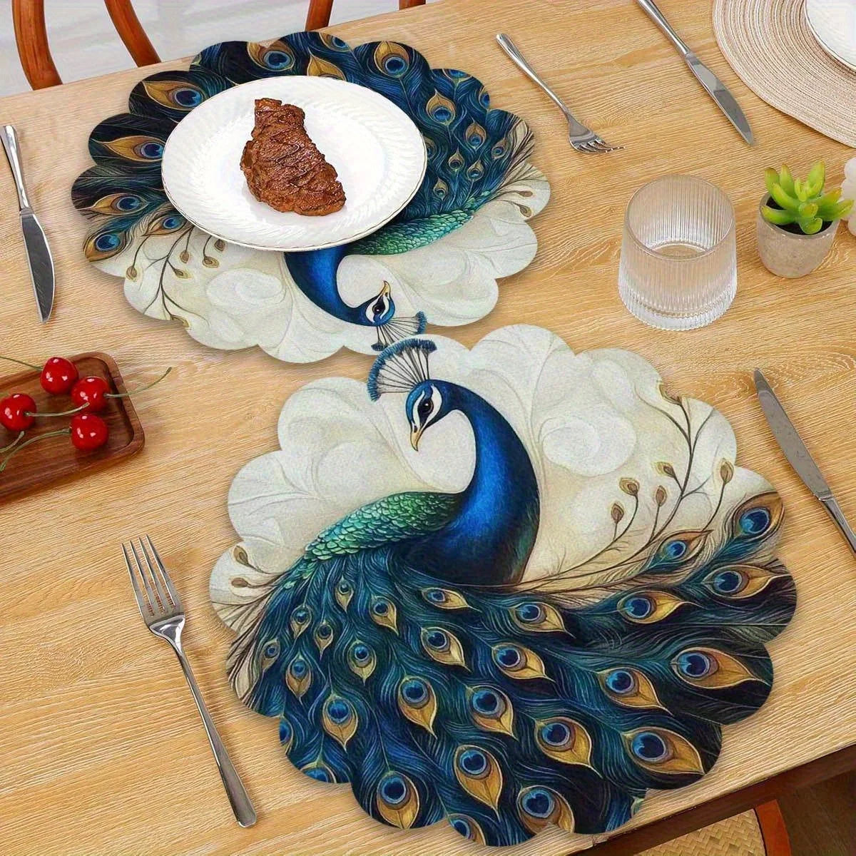 Peacock Feather Dining Table Decoration