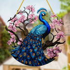 Colorful Peacock Sun Catcher-Indoor/Outdoor
