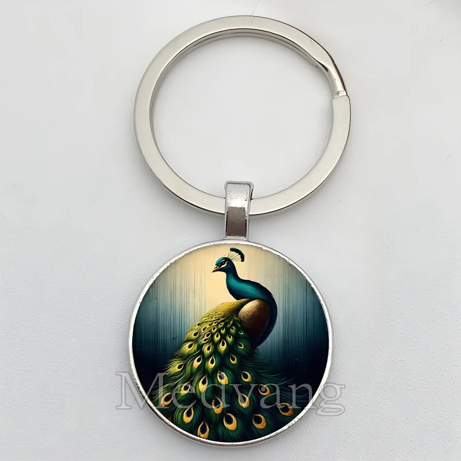 Beautiful Colorful Peacock Keychain