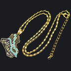 Arab Iraq Drip Map Alloy Necklace