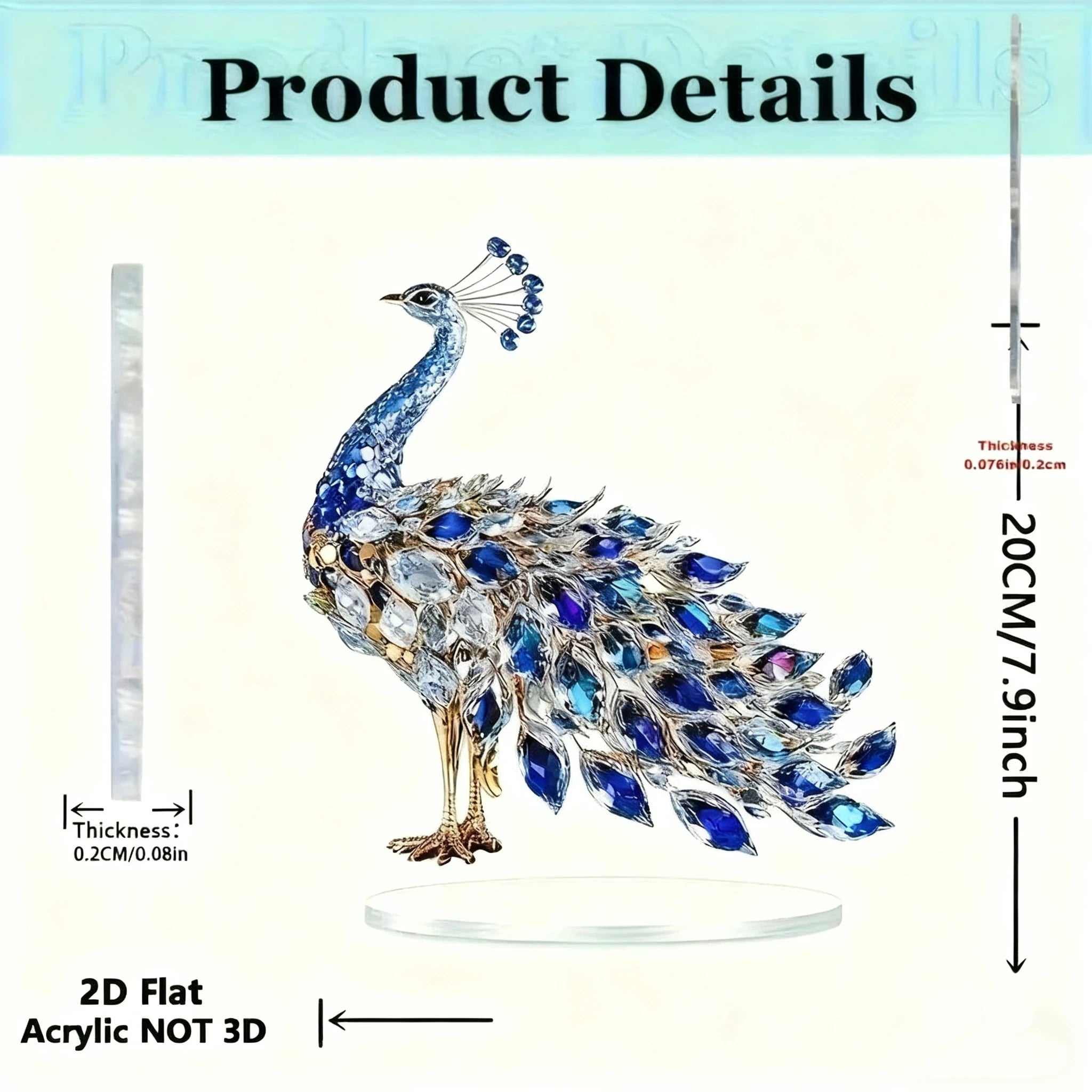 Gorgeous Crystal Peacock Figurine