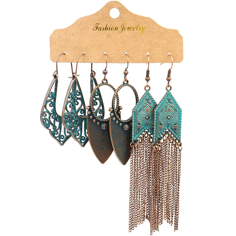 Vintage Ethnic Dangle Hanging Drop Earrings