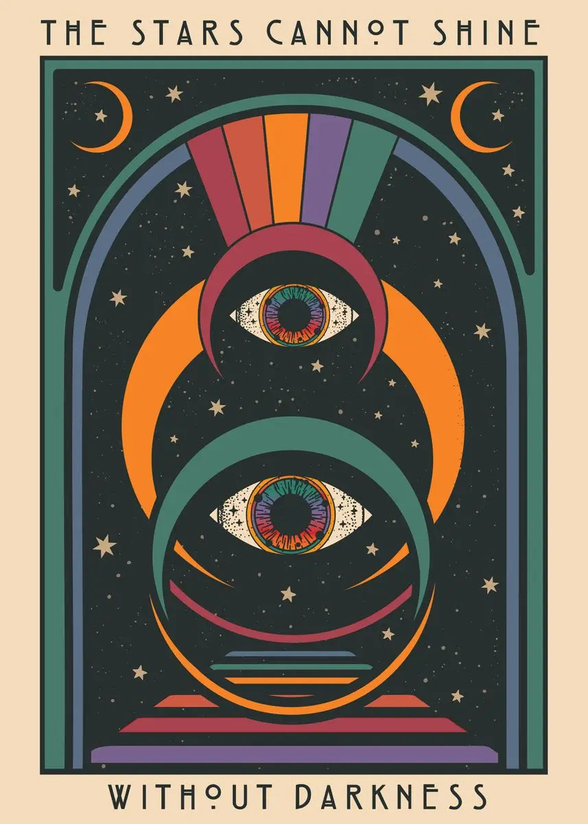 Bohemian Psychedelic 70s Poster Wall Art Canvas