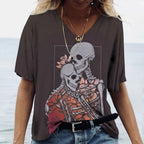 Skulls T-shirt Women's Short Sleeve, Day of the Dead