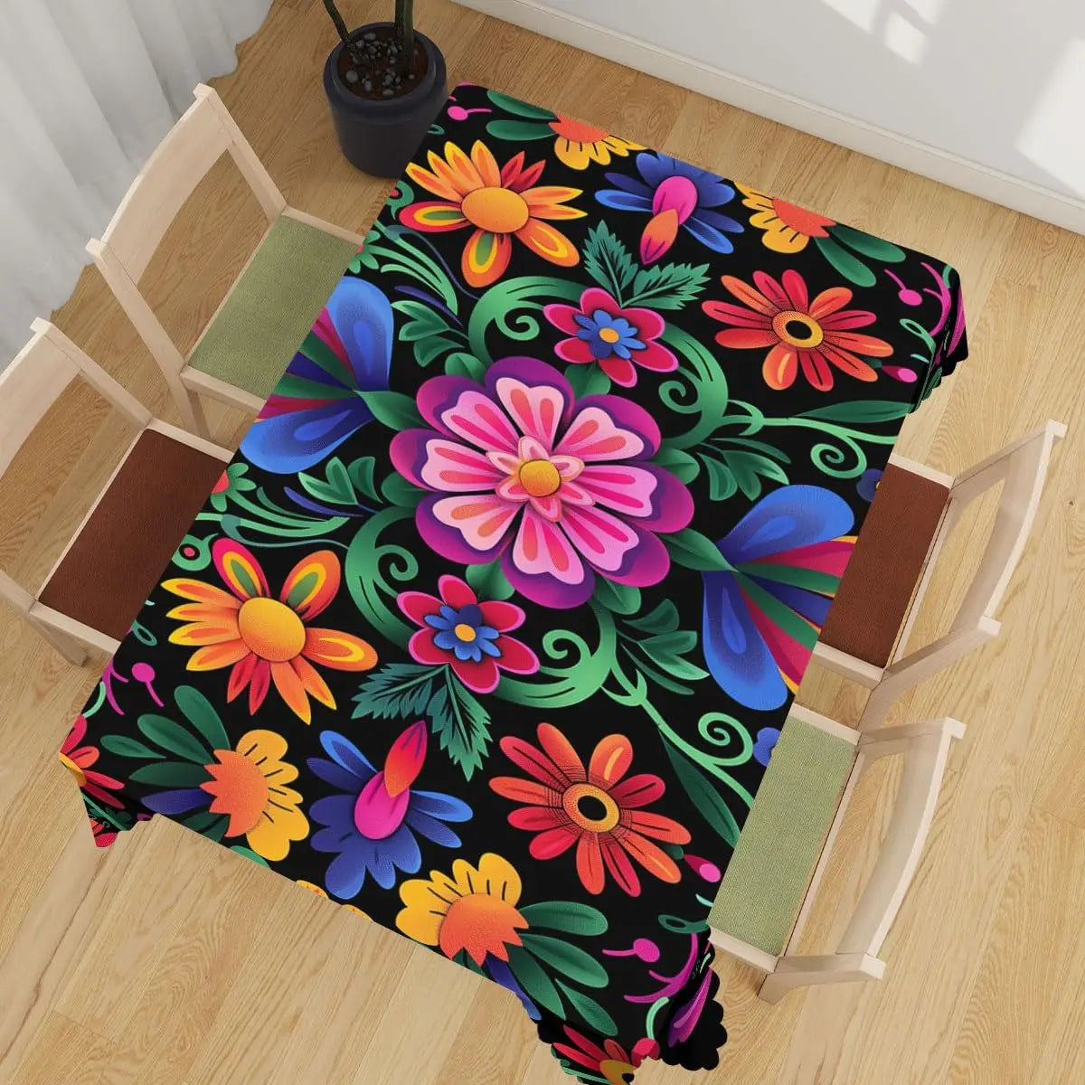 Mexican Day of The Dead Rectangle Waterproof Table Cloth