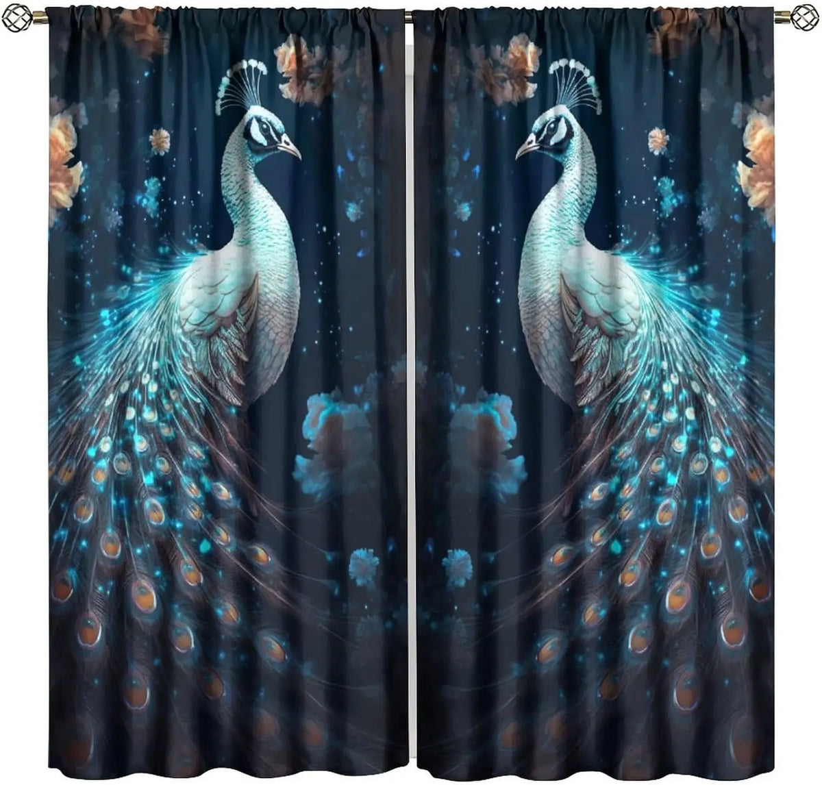 Peacock Curtains Set