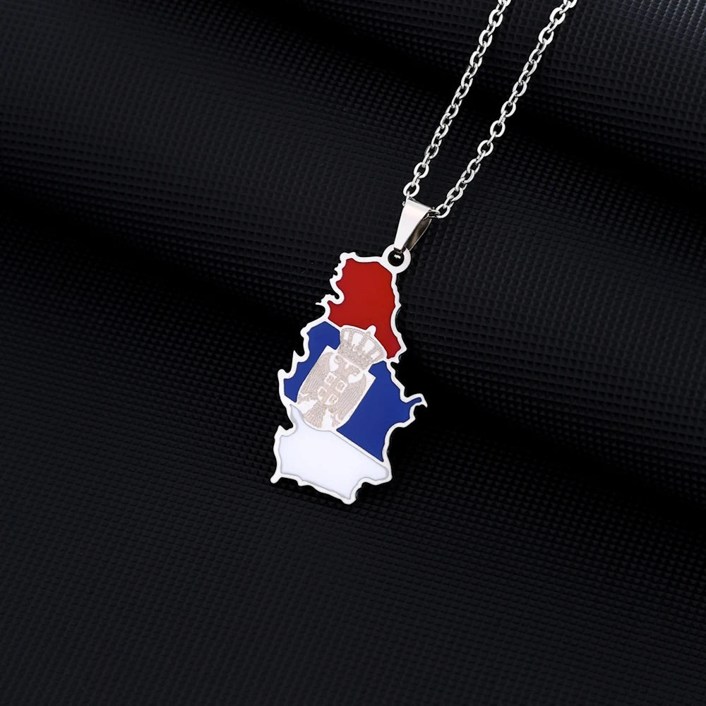 Serbia Map Necklace