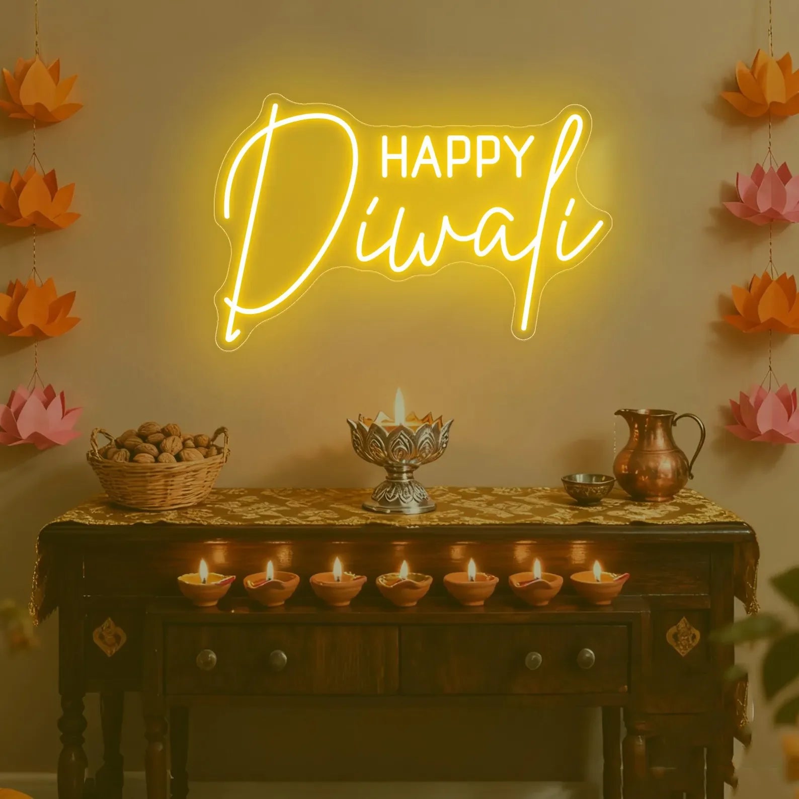 LED Neon Sign Indian Diwali Party