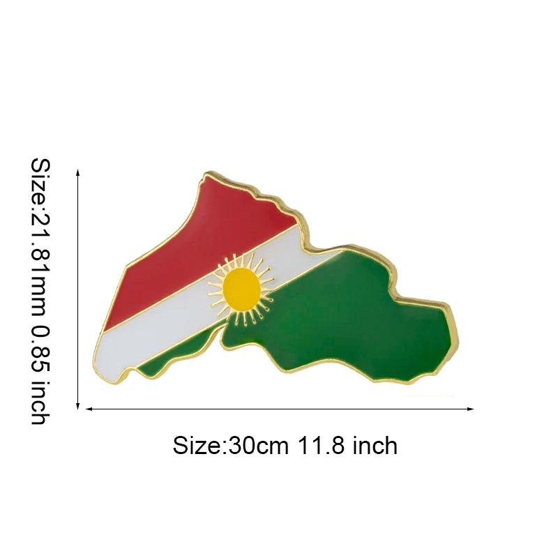 10pcs a lot KURDISTAN Flag Laple Pin Badge