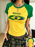 Brazil Style Print Tee Top