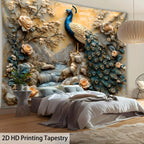 Peacock Waterfall Tapestry
