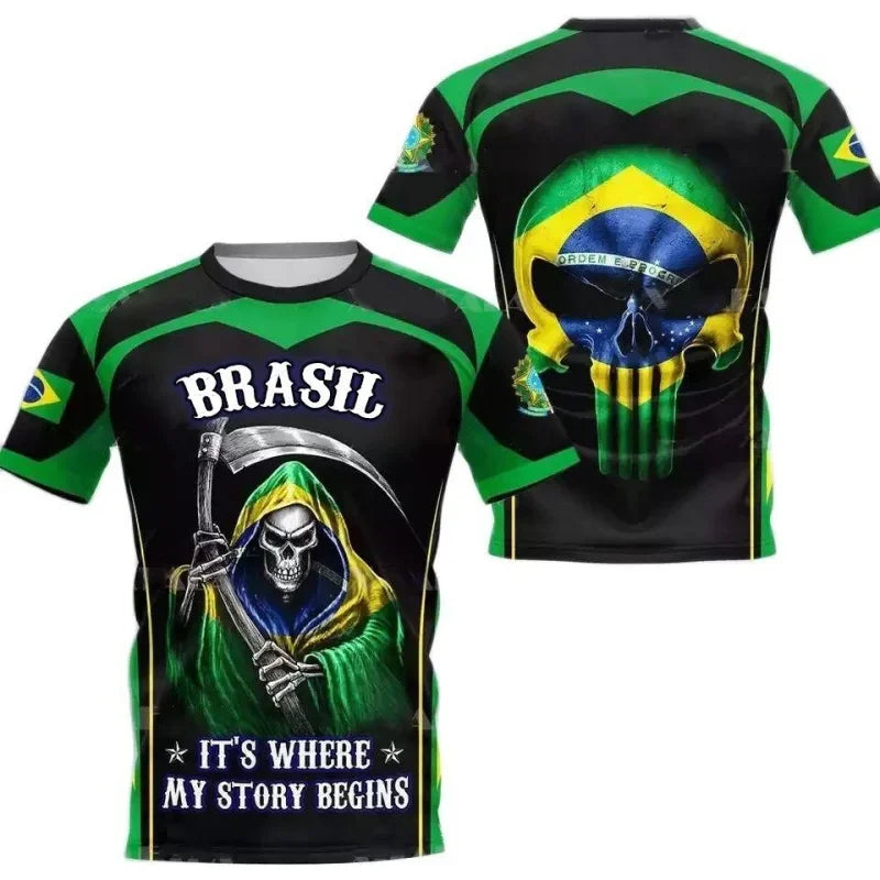 Brazil Flag Graphic Tee for Men