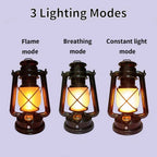 Retro Portable LED Horse Lantern Lamp Rechargeable