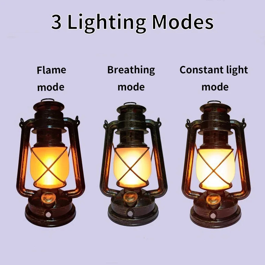 Retro Portable LED Horse Lantern Lamp Rechargeable