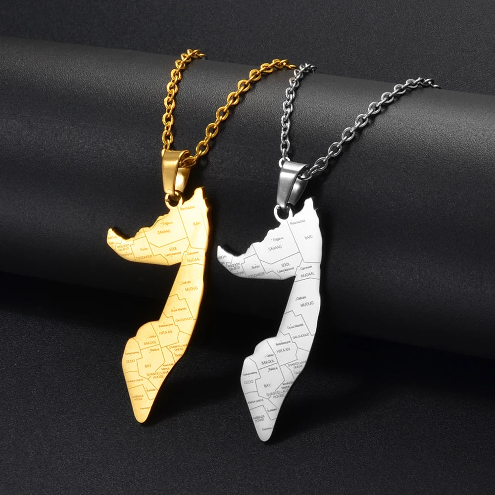 Somalia Map Pendant Necklaces