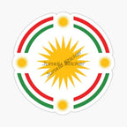 Kurdistan Map National Flag and Emblem Sticker
