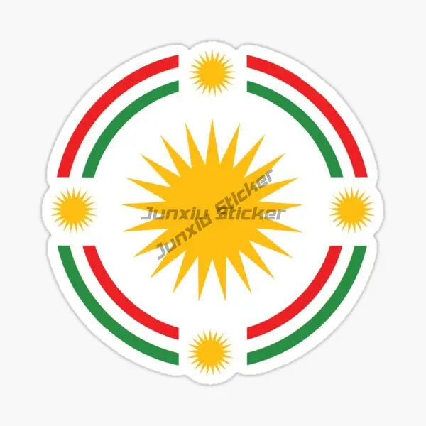 ملصق كردستان خريطة الأكراد العلم الوطني والشعار للسيارة والدراجة النارية خريطة علم بولي كلوريد الفينيل ملصق جداري خارجي قابل للتخصيص