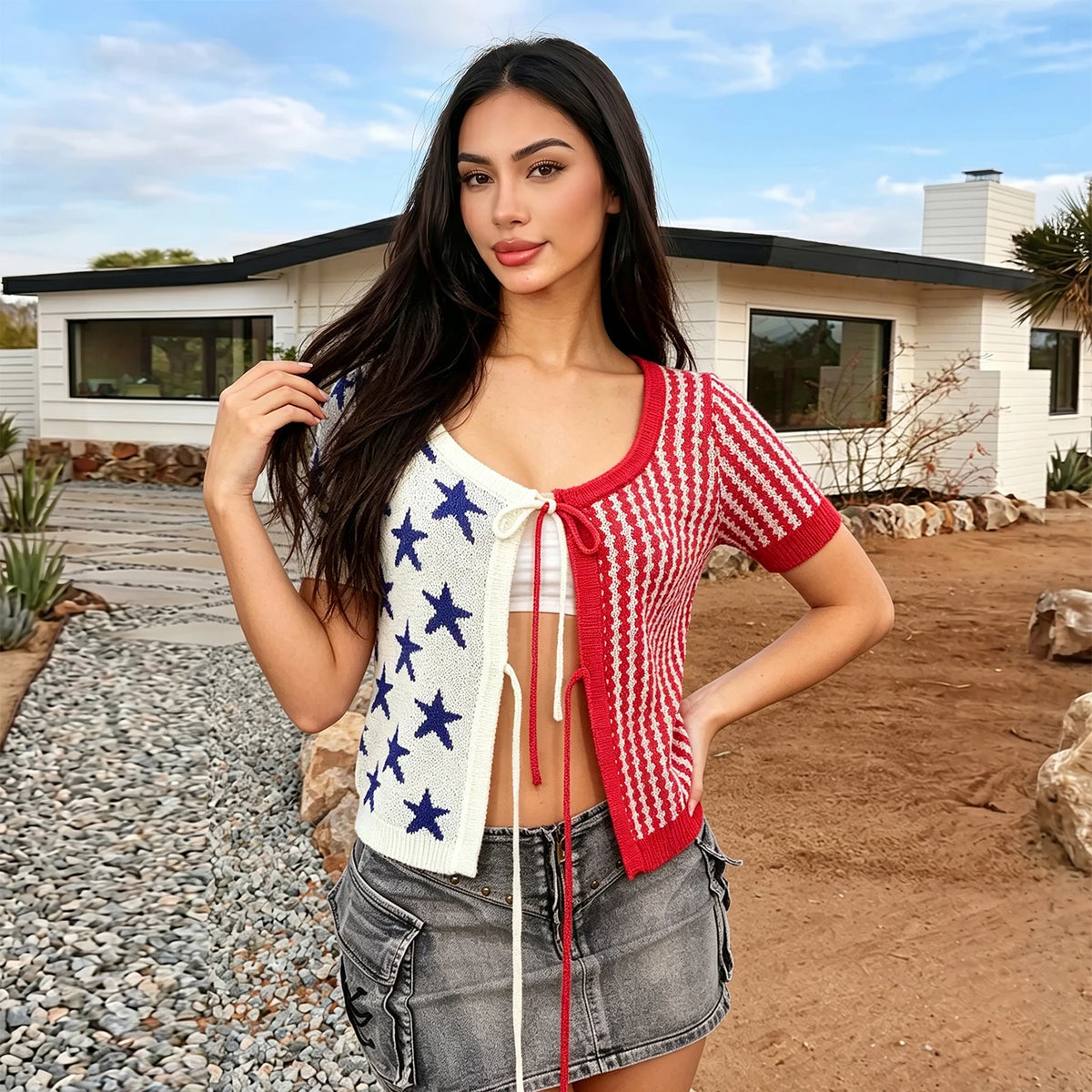 Knit Tops USA Star Stripe Pattern