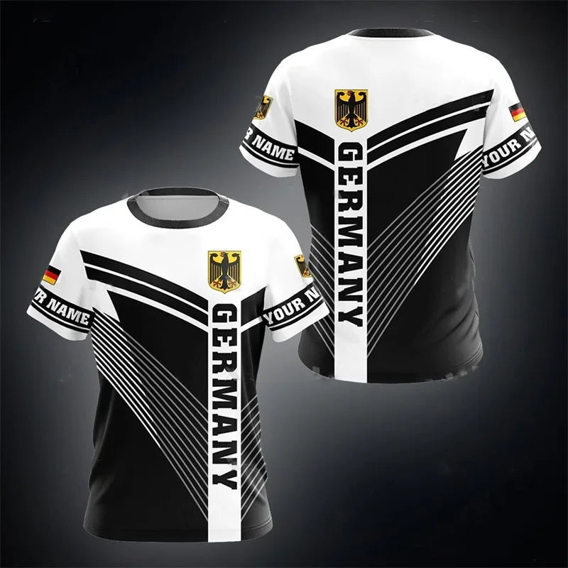 Men's German flag pattern short-sleeved shirt
