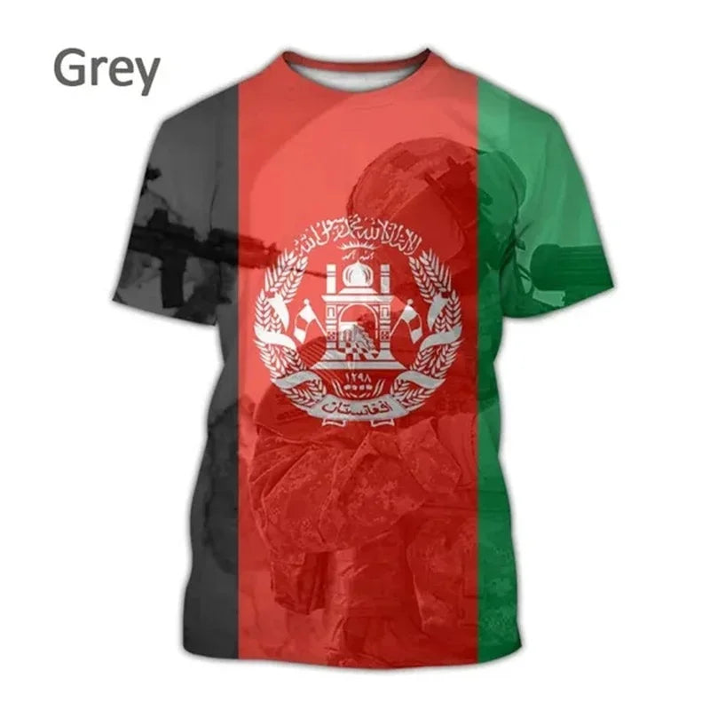 3D Print Afghanistan Flag T-Shirt