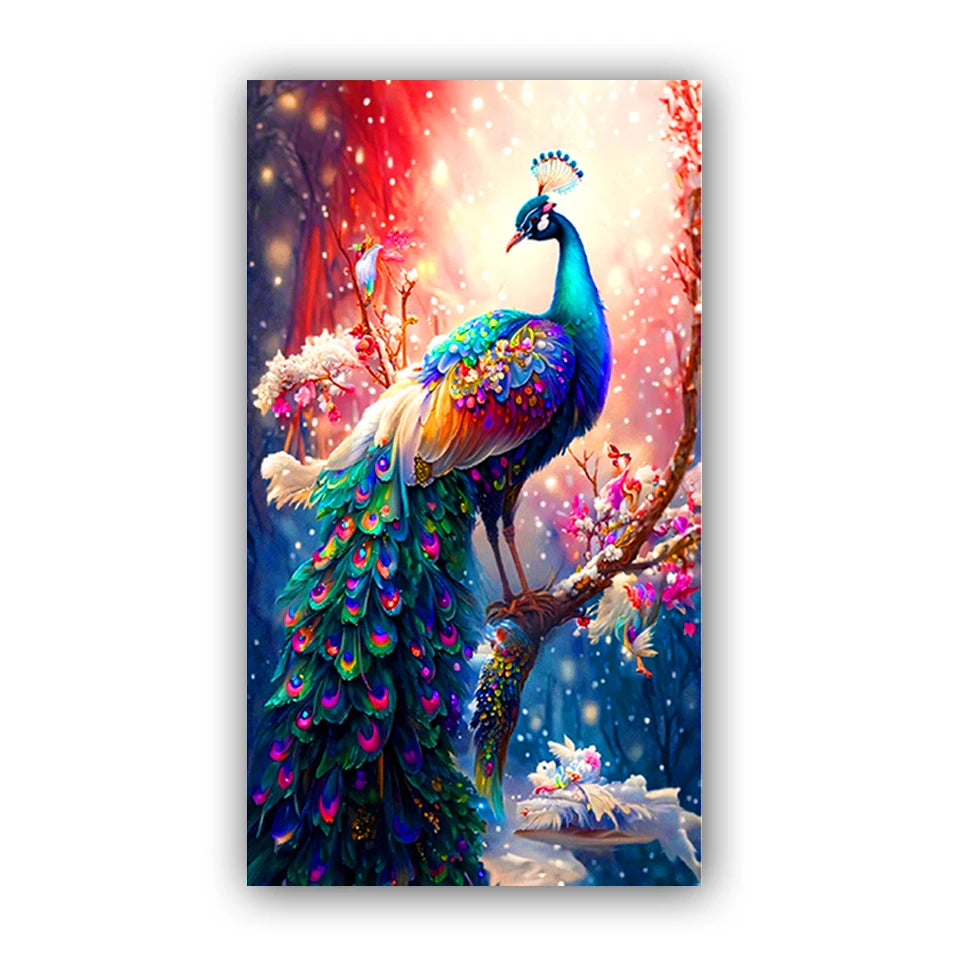 Color Peacock Scenery Diamond Painting Kit